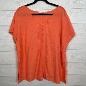 Soft Surroundings Orange Short Sleeve Blouse Size 1X